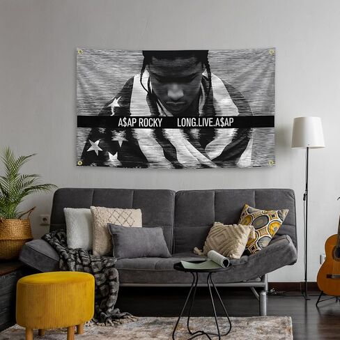 Generic Rapper Asap Music Cover Rocky Album3 × 5Ft For Room College Dormitory Bedroom Wall Tapestry Decoration Interior And Fun Parties (A$AP-black2) in Saudi Arabia