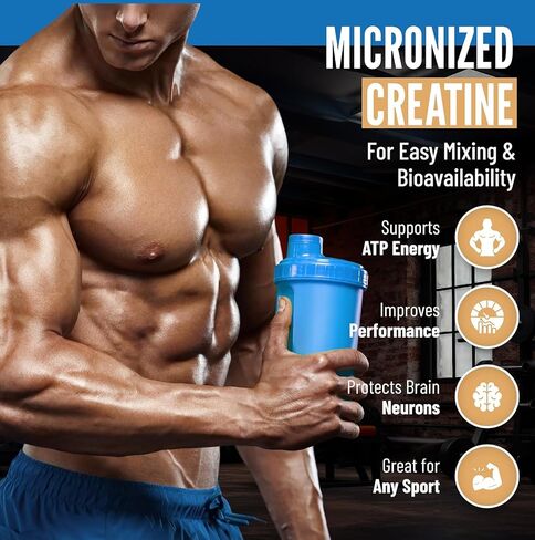 B.rad Micronized 100% Creatine Monohydrate Powder, Unflavored | Muscle Strength & Recovery | Brain Health | #1 Performance Supplement | 10.8 Ounces, 30 Servings in Saudi Arabia