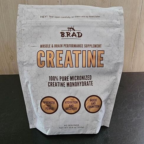 B.rad Micronized 100% Creatine Monohydrate Powder, Unflavored | Muscle Strength & Recovery | Brain Health | #1 Performance Supplement | 10.8 Ounces, 30 Servings in Saudi Arabia