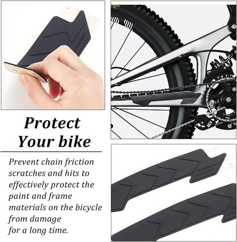 OLYCRAFT 2Pcs Mountain Bike Chainstay Protector MTB Bicycle Down Tube Frame Protector Silicone Bicycle Frame Guard Chain Guard Pad Protect Your Bike from Scratch Black Arrow Patterns in Saudi Arabia