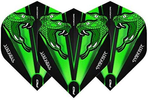 RED DRAGON Hardcore Peter Wright Snakebite Green Transparent Dart Flights - 3 sets per pack (9 flights in total) in Saudi Arabia