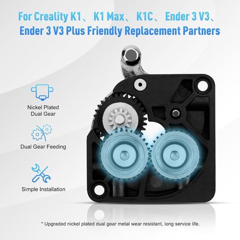 All Metal Hotend Extruder Filament Drive Gear for Creality K1/K1max/K1c 3D Printer Accessory ，Nickel-Plated Motor High Hardness Extruder Gears, K1 Max Upgrade Extruder Gears in Saudi Arabia