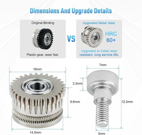 All Metal Hotend Extruder Filament Drive Gear for Creality K1/K1max/K1c 3D Printer Accessory ，Nickel-Plated Motor High Hardness Extruder Gears, K1 Max Upgrade Extruder Gears in Saudi Arabia