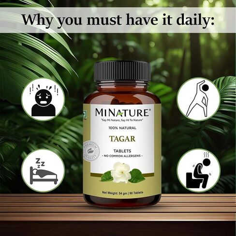 قرص تاغار من مي ناتشر | تاجارا (فاليريانا فاليتشي) | أعشاب الأيورفيدا | نقية وطبيعية | خالي من المواد الكيميائية | 90 قرصًا، كمية تكفي لمدة 45 يومًا in Kuwait