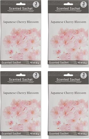 Hosley Japanese Cherry Blossom Scented Sachet - Set of 12, 1 oz Each Sachets for Drawers or Closets. Ideal Gift for Wedding, Special Occasions, Party Favors, Spa and Aromatherapy in Saudi Arabia