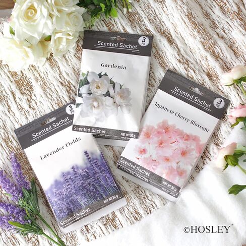 Hosley Japanese Cherry Blossom Scented Sachet - Set of 12, 1 oz Each Sachets for Drawers or Closets. Ideal Gift for Wedding, Special Occasions, Party Favors, Spa and Aromatherapy in Saudi Arabia