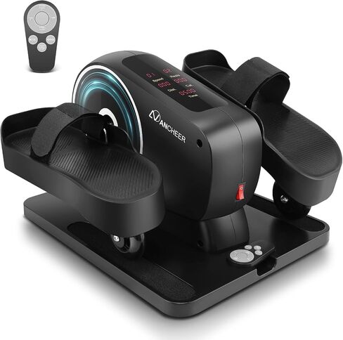 ANCHEER Under Desk Elliptical, Electric Ellipse Leg Exerciser While Sitting for Seniors Adults, Auto/Manual Dual Mode Motorized Foot Pedal Exerciser with Remote Control for Home Office Use in Saudi Arabia