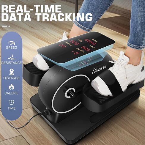ANCHEER Under Desk Elliptical, Electric Ellipse Leg Exerciser While Sitting for Seniors Adults, Auto/Manual Dual Mode Motorized Foot Pedal Exerciser with Remote Control for Home Office Use in Saudi Arabia