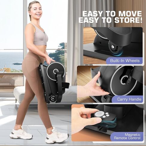 ANCHEER Under Desk Elliptical, Electric Ellipse Leg Exerciser While Sitting for Seniors Adults, Auto/Manual Dual Mode Motorized Foot Pedal Exerciser with Remote Control for Home Office Use in Saudi Arabia