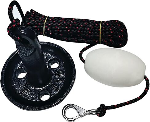 طقم مرساة فطر فينيل أسود بحري بوزن 5 رطل مع عوامة بيضاء in Kuwait