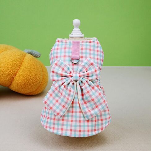 Cat Clothes Cat Skirt,Checkered Shirt Knitted pet Sweater Suitable for Small and Medium-Sized Dogs and Cats in Exquisite pet Clothing，Exquisite and considerable (L, Pink) in Saudi Arabia