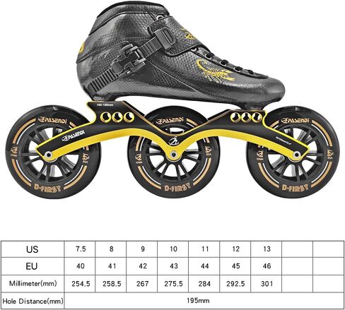 Professional Speed Skates shoes 3 Wheels for Man 3X125MM Big Wheels Carbon Fibre Roller Skating Shoes Black Inline Skate Shoes in Kuwait