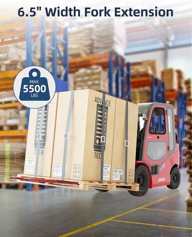 Pallet Fork Extension with Tire Chain, [6.5" Width 96" Length] [5500 LBS Max] Heavy Duty Steel Pallet Extensions for Forklift Truck- Red… in Saudi Arabia