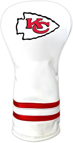 Team Golf NFL Kansas City Chiefs White Vintage Driver Head Cover White Vintage Driver Golf Club Headcover, Form Fitting Design, Retro Design in Saudi Arabia