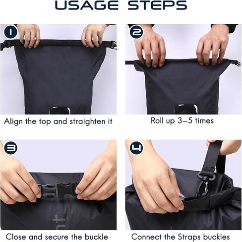 حقيبة Haimont الجافة المقاومة للماء وخفيفة الوزن وحقيبة جافة للتجديف بالكاياك والتجديف والتجديف والتجديف وركوب القوارب مع نافذة متوافقة مع شاشة اللمس، أسود، 25 لتر in Kuwait