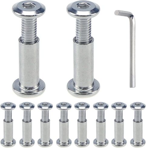 MY MIRONEY 10 Sets Binding Post Screw Hex Drive Socket Cap Bolts Stainless Steel Binding Bolts and Barrel Nuts Kit, for Furnitures Leather Belt Buckle, M6 x 8mm x 10mm in Saudi Arabia
