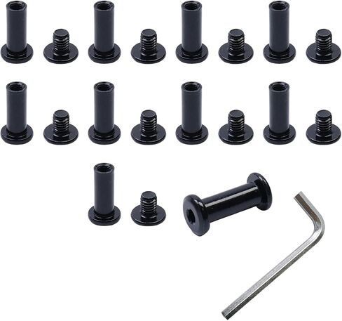 MY MIRONEY 10 Sets Binding Post Screw Hex Drive Socket Cap Bolts Stainless Steel Binding Bolts and Barrel Nuts Kit, for Furnitures Leather Belt Buckle, M6 x 8mm x 10mm in Saudi Arabia