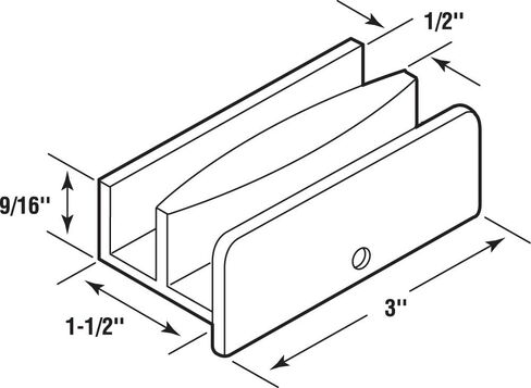 Prime-Line M 6219 Sliding Shower Door Bottom Guide, 1/2 In. Channels, Plastic Construction (Single Pack) in Saudi Arabia