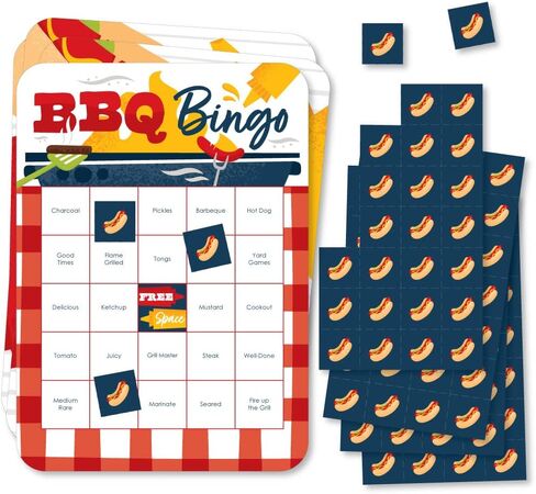 Big Dot of Happiness Fire Up The Grill - Bingo Cards and Markers - Summer BBQ Picnic Party Bingo Game - Set of 18 in Saudi Arabia