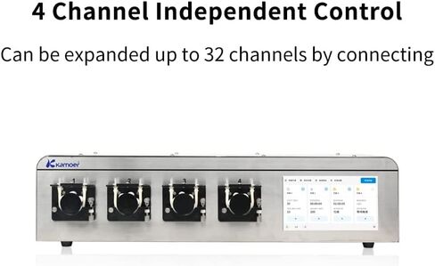 AC110V-240V 4 قناة مضخة تمعجية منخفضة التدفق 0.01 مل / دقيقة - 248 مل / دقيقة كاموير NP04-KCS عالية الدقة للبرمجة محرك متدرج مضخة الجرعات السائلة مع شاشة تعمل باللمس التطبيق واي فاي التحكم عن بعد in Kuwait