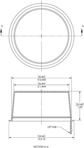 Caplugs 99391131 Plastic Lift Tab Tapered Plug. L-210, PE-LD, Cap OD 2.12" Plug ID 2.000", Red (Pack of 40) in Saudi Arabia