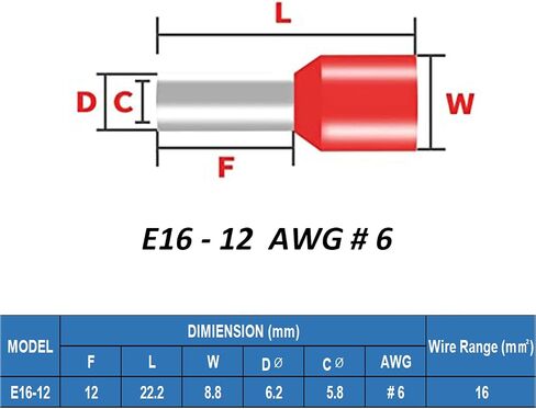 100 Pcs 4 AWG Ferrule Connectors Insulated Ferrule Crimp Terminal in Saudi Arabia