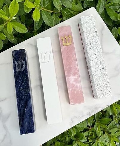 A&S Mezuzot Quartz Mezuzah Case with Engraved Shin Design Easy Peel and Stick Judaica Door Mezuza in Saudi Arabia