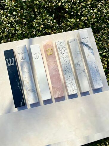 A&S Mezuzot Quartz Mezuzah Case with Engraved Shin Design Easy Peel and Stick Judaica Door Mezuza in Saudi Arabia