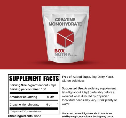 BoxNutra Creatine Monohydrate - Increases Muscle Gain - Helps Athletes Strength Train - Bone and Joint Support, 1kg in Saudi Arabia