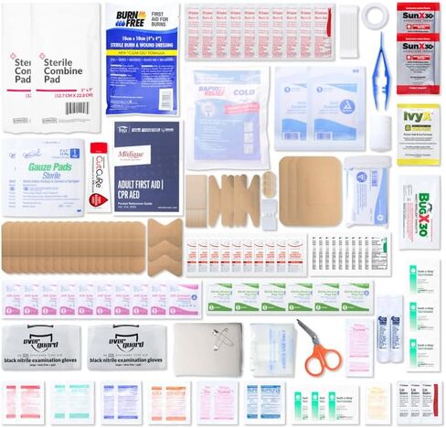 Vehicle First Aid Kit - DOT/ANSI/OSHA Compliant - Metal - Portable & Mountable - Waterproof - First Aid Kits for Businesses, Construction, Commercial Vehicles, Workplaces - 115 Pcs in Saudi Arabia
