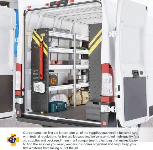 Vehicle First Aid Kit - DOT/ANSI/OSHA Compliant - Metal - Portable & Mountable - Waterproof - First Aid Kits for Businesses, Construction, Commercial Vehicles, Workplaces - 115 Pcs in Saudi Arabia