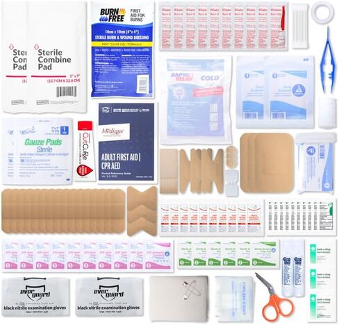 Vehicle First Aid Kit - DOT/ANSI/OSHA Compliant - Metal - Portable & Mountable - Waterproof - First Aid Kits for Businesses, Construction, Commercial Vehicles, Workplaces - 115 Pcs in Saudi Arabia