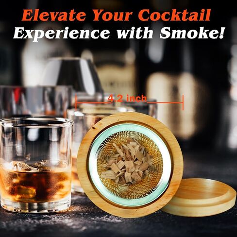 Cocktail Smoker Kit with Torch, 4 Flavors Wood Chips, Bourbon Whiskey Infuser Kit, Old Fashioned Whiskey Infuser Kit, Birthday Bourbon Whiskey Gifts for Men, Dad, Husband (without Butane) in Saudi Arabia
