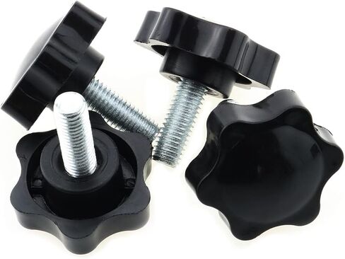 4Pcs M8x20mm, 38mm Dia PlumClamping Handle Clamping Screw Knob, Plum Hex Shaped Grips Star Knob 0.31inch x 0.79inch Meal Thread in Saudi Arabia