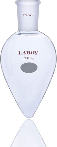 Laboy Glass 200mL قارورة غليان على شكل كمثرى استعادة الجدار الثقيل مع قارورة مشتركة 24/40 للأجهزة الصغيرة الحجم مختبر زجاجيات مختبر زجاجيات in Kuwait