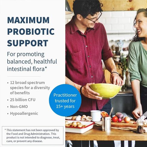 Klaire Labs Ther-Biotic Complete - مكمل بروبيوتيك 25 مليار وحدة تشكيل مستعمرة - صحة الأمعاء والجهاز الهضمي + دعم المناعة - بروبيوتيك لا يسبب الحساسية للرجال + النساء - نظيف + خالي من منتجات الألبان (120 كبسولة) in Kuwait