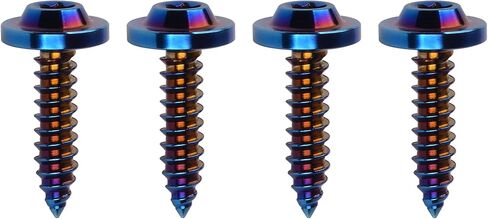Titanium M4 M5 15 17 20mm Self Tapping Screw Torx Head Motorcycle Bolt Pack of 4 (M5x20mm, Burnt Blue) in Saudi Arabia