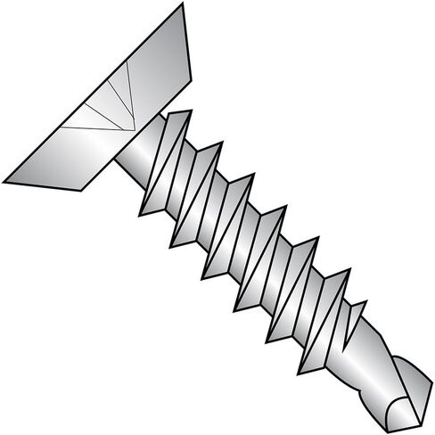 Small Parts 1412KPU410 410 Stainless Steel Self-Drilling Screw, Plain Finish, Undercut 82 Degree Flat Head, Phillips Drive, #3 Drill Point, 1/4"-14 Thread Size, 3/4" Length (Pack of 10) in Saudi Arabia