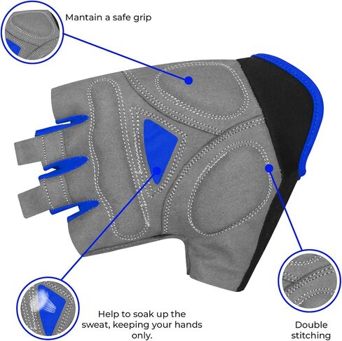 Cycling Gloves for Men Women,Half Finger Unisex Gel Padded Anti-Slip Mountain Bike Gloves, Breathable Shock Absorption Grip Palm Bicycle Summer Riding MTB Bike Gloves in Kuwait