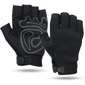 67 Fingerless Sports Gloves Synthetic Suede, Black