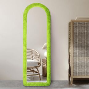 Fluffy Mirror Cover (NO Mirror) for 64"x21" Arch Full Length Mirror, Protective and Decorative Cover for Floor Length Mirror - Enhance Room Ambiance, Gifts for Women