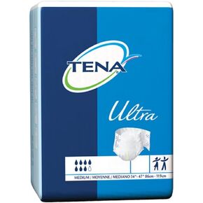 TENA Ultra Breathable Briefs, Incontinence, Disposable, Heavy Absorbency, Medium, 40 Count, 2 Packs, 80 Total