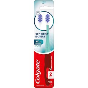 Colgate 360 Extra Soft Toothbrush for Sensitive Teeth and Gums with Tongue and Cheek Cleaner - 2 Count