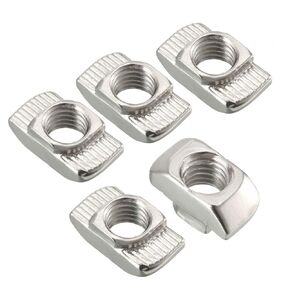 uxcell Sliding T Slot Nuts, M8 Half Round Roll in T-Nut for 4545 Series Aluminum Extrusion Profile, Carbon Steel Nickel-plated, Pack of 10