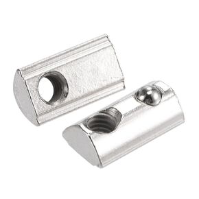 uxcell M6 T Slot Nuts Roll in Spring T-nut with Ball Carbon Steel for 3030 Series Aluminum Extrusion Profile Rail with 8mm Slot 20Pcs