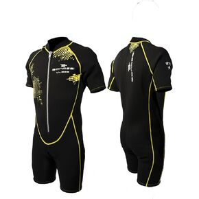 Bonassi Ulisse Short Neoprene 3mm wetsuit - Adult - Unisex - Color Black/Yellow
