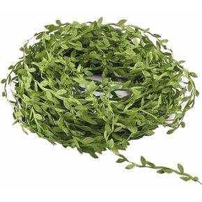 132 Ft Artificial Vines Leaf Ribbon,Artificial Eucalyptus Leaf green Garland Leaves DIY Wreath Foliage Green Decorative Wreath Accessory Wedding decorations Party Wreaths Wall Crafts Party Décor
