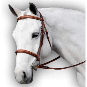 Flat Padded Leather Horse Bridle | The Padded Bridle with Cut Back Headpiece | Fancy Stitched Bridle for Horses with Buckle Bits Ends