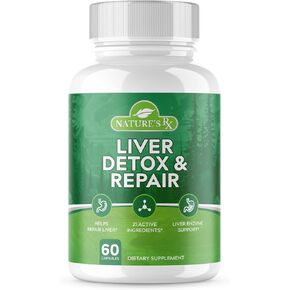 Nature's RX || #1 RATED Premium Liver Cleanse & Detox || Optimize Liver Function, Repair Liver Enzymes | Ultra Dosed Formula w/ 21 Powerful Ingredients | 3rd Party Tested + USA Made - 60 Capsules