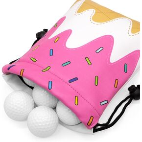 Golf Valuables Pouch, Leather Golf Tee Pouch with Drawstring Closure Golf Ball Tee Handbag Portable Golf Accessories
